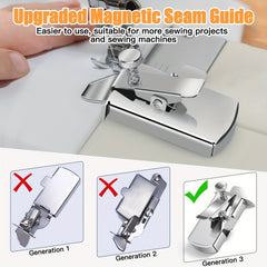 2pcs Magnetic Seam Guide For Sewing Machine, Multifunctional Straight Line