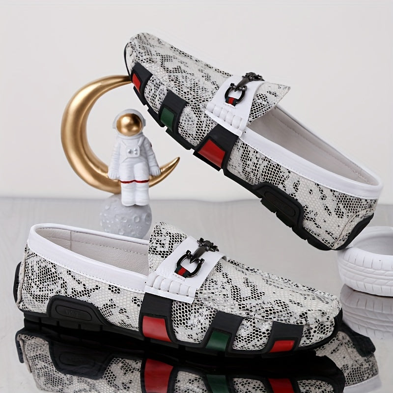 Men's Moccasin Textured Loafers Comfy Slip On Shoes Spring Summer