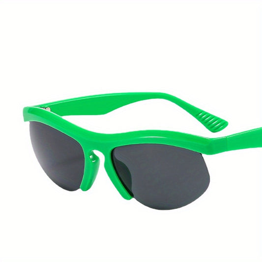 Y2K Semi Rimless Sunglasses Hip Hop Block Anti Glare UV400