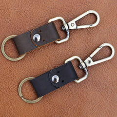 Vintage Cowhide Keychain Keyring Portable Retro Key Chain