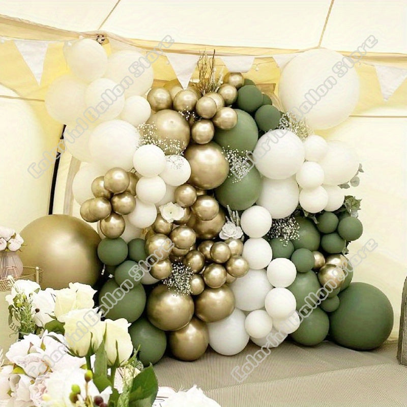 103pcs Green Golden Latex Balloons Wedding Baby Shower Party Decoration