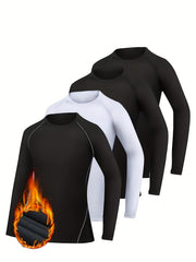 4pcs Kids Compression Long Sleeve Top Warm Undershirt