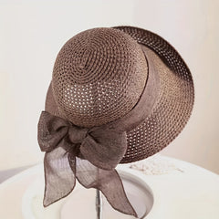 Vintage Rolled Brim Sun Hat Straw Fedora Summer Outdoor Beach Hats
