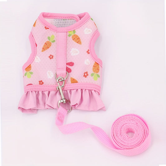 Comfortable Breathable Rabbit Harness Leash - Rabbit Vest & Breathable Leash Set