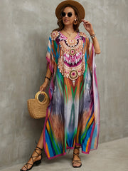 Boho Floral Print Cover Up Dress
