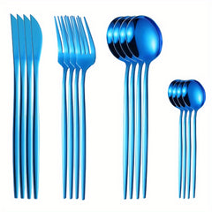 16pcs Stainless Steel Portuguese Steak Fork Spoon Set