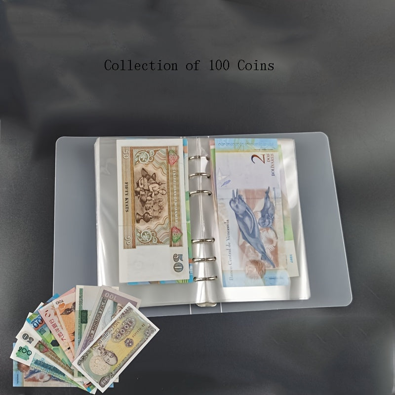 100pcs Bill Holder With Storage Case Plastic Money Holders Currency Sleeves