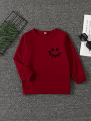 Boys Casual Pullover Sweatshirt Long Sleeve Crew Neck Tops