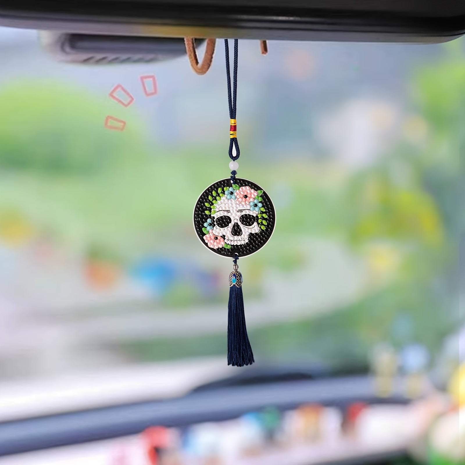 DIY Diamond Painting Car Ornament Home Craft Holiday Gift Halloween Skull