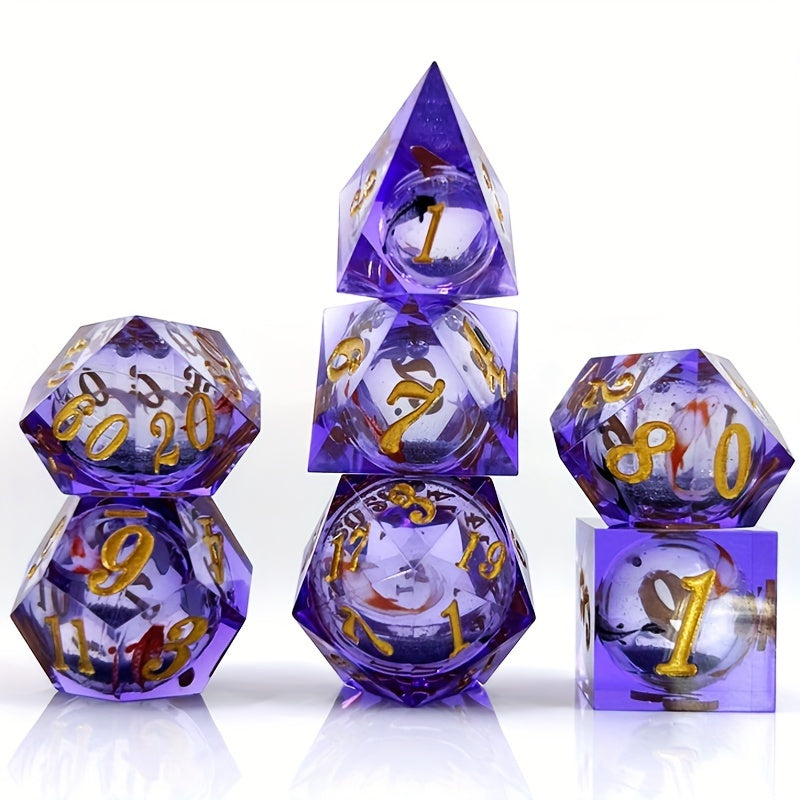 7pcs Resin Liquid Core Dice Drinking Fun Outdoor Game Props