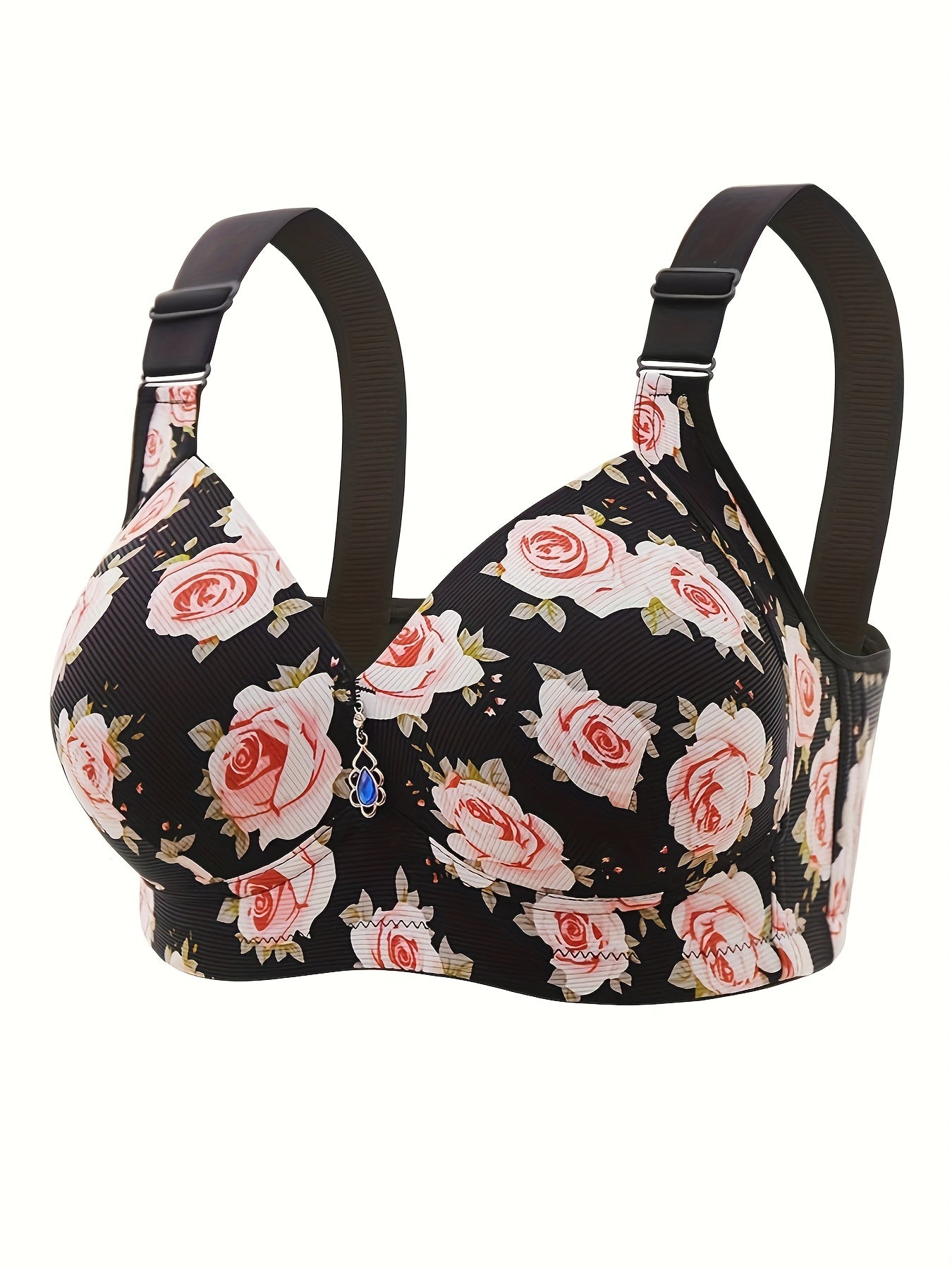 Floral Push Up Bra Breathable Anti Sagging Lingerie