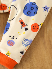 Baby Boy Cartoon Graphic Pullover Top Pants Set Pajama Set