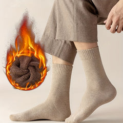 Men's Solid Crew Socks Warm Thermal Breathable Comfy Casual Unisex Socks