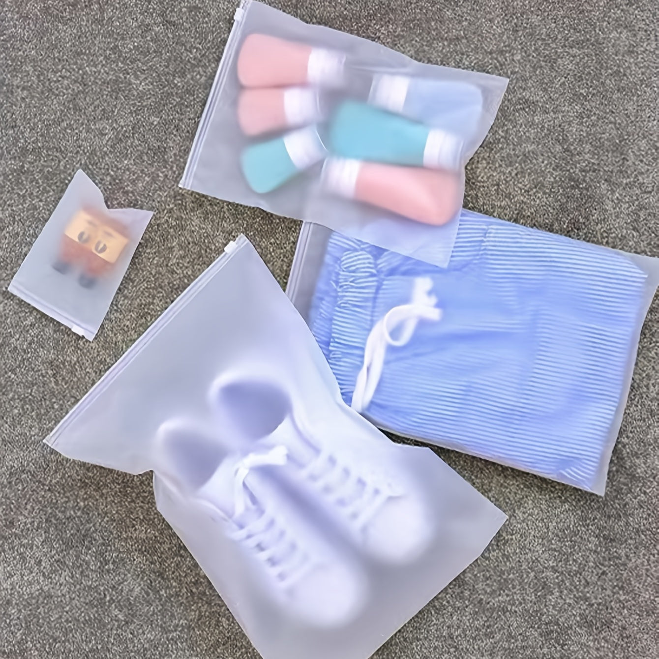 7 Pcs Translucent Storage Pouch Bags for Travel