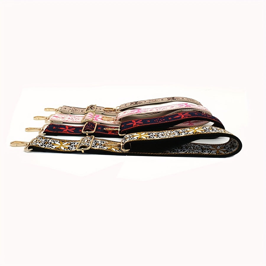 Retro Flower Pattern Bag Strap Replacement Adjustable Shoulder Bag Strap
