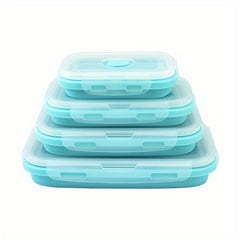 3pcs Collapsible Silicone Lunch Bento Box Portable Food Storage Container