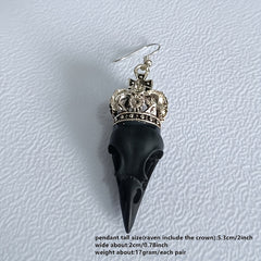 Hypoallergenic 3D Crown Resin Bird Earring