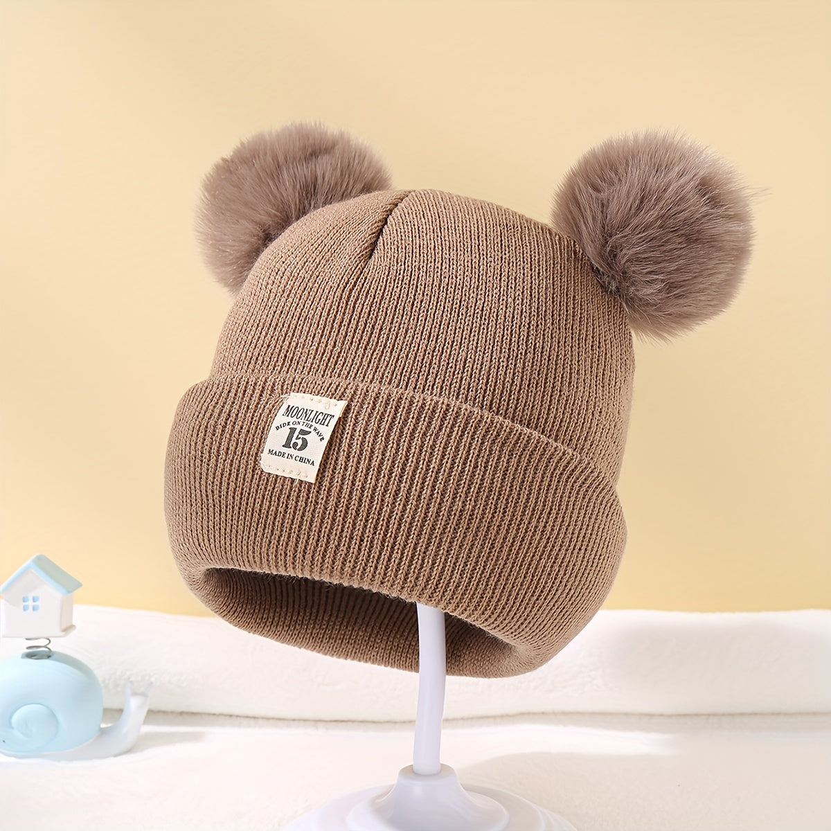 Baby Warm Knitted Hat Double Ball Boys Girls