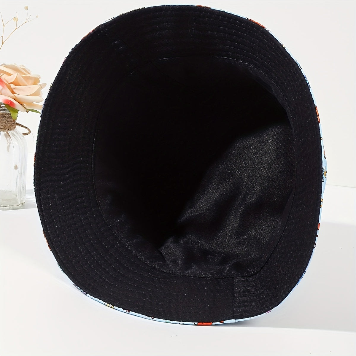 Kid's Mermaid Print Fisherman Hat, Sea Animals Sun Visor