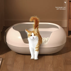 Large Cat Litter Box with Raised Fence & Shovel - For Cats Under 11.5kg