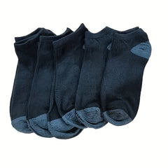 5 Pairs Men's Low Cut Ankle Socks Breathable Sweat Absorption