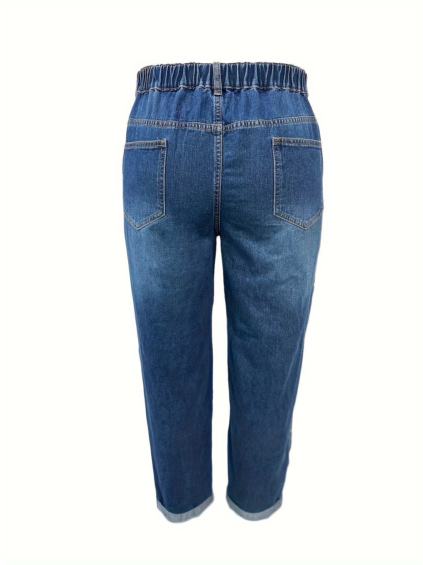 Women's Plus Size Washed Rhinestone Straight Leg Jeans
