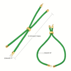 Adjustable Nylon Cord Slider With Brass Findings Mixed for DIY Bracelet Making