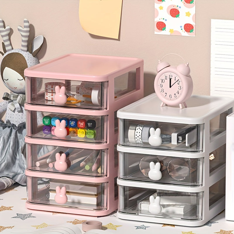 3 4 Layer Rabbit Desktop File Pen Holder Storage Box