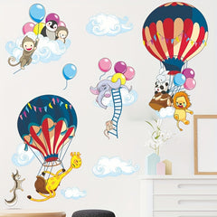 2pcs Animal Hot Air Balloon Wall Stickers Home Decoration