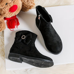 Casual Bowknot Boots with Zipper for Girls Non Slip Boots