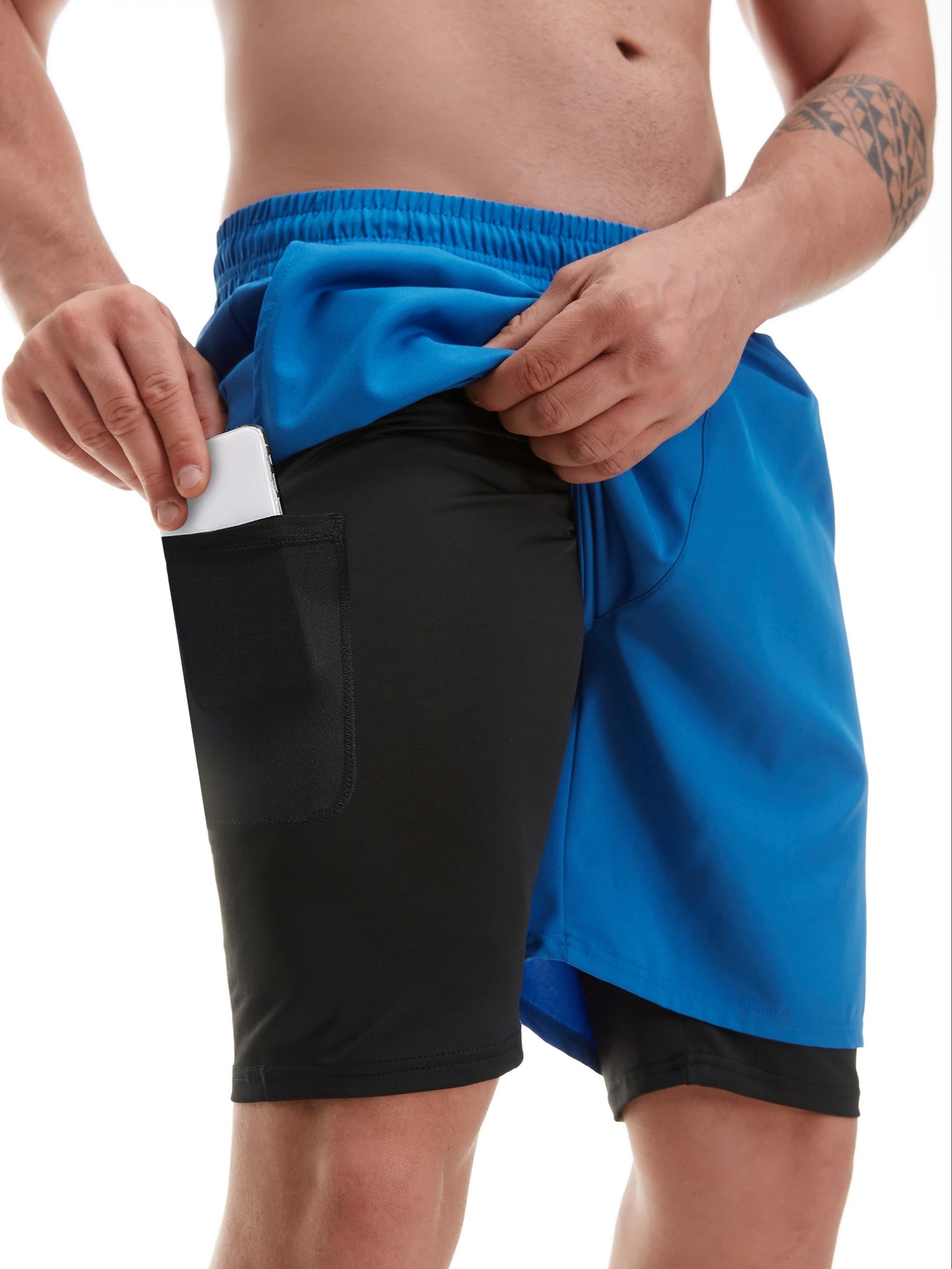 Men's 2-Layer Gym & Running Shorts Quick Dry & Comfortable
