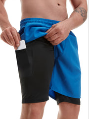 Men's 2-Layer Gym & Running Shorts Quick Dry & Comfortable