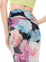 Floral Print High Waist Yoga Leggings Butt Lifting Slimming Sports Pants