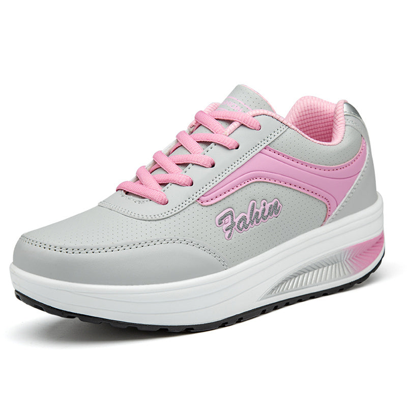 Women's Lightweight Platform Sneakers Lace Up Running Shoes