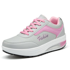 Women's Lightweight Platform Sneakers Lace Up Running Shoes