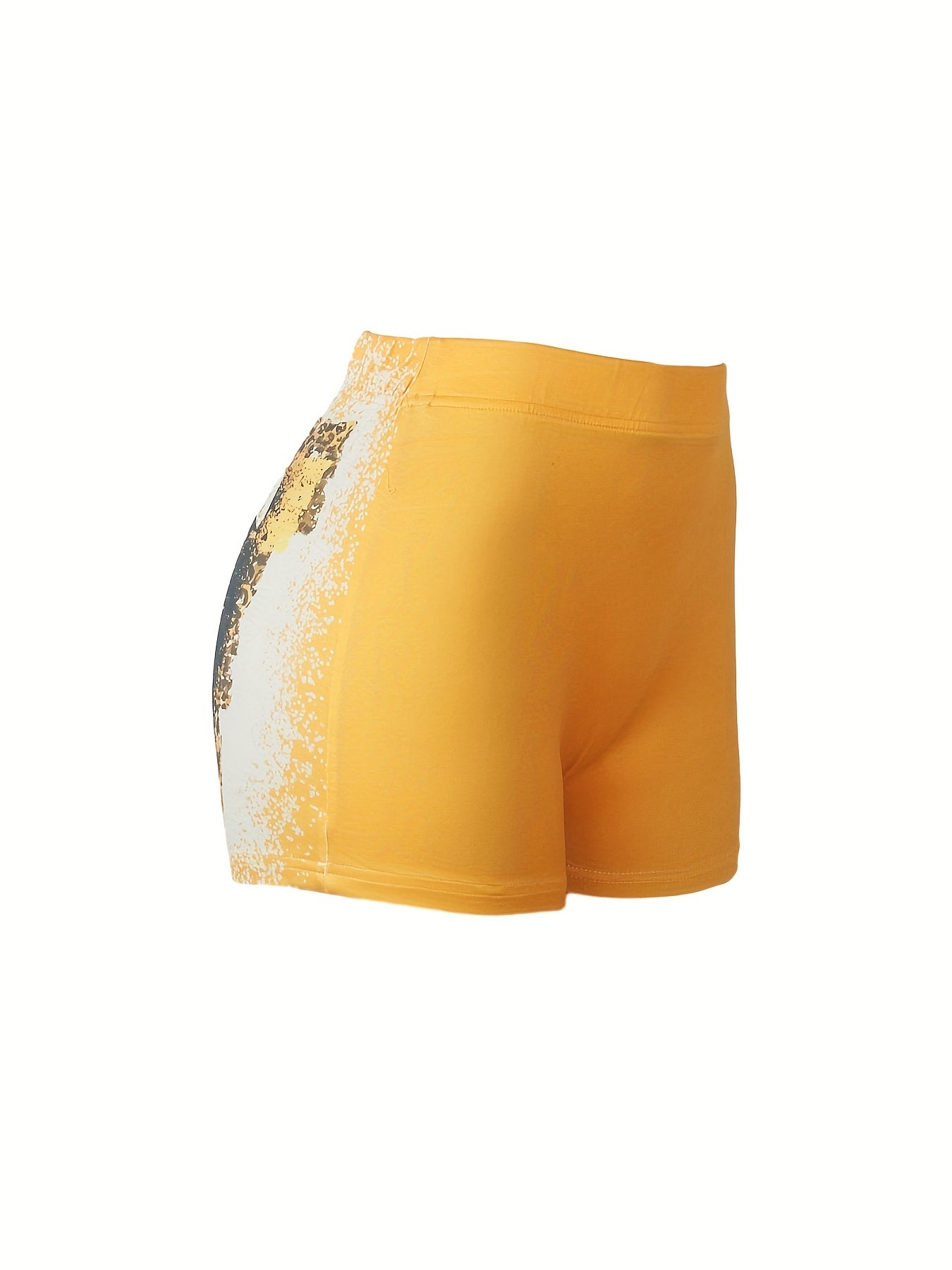 Graphic Print Skinny Shorts Casual Shorts For Spring & Summer