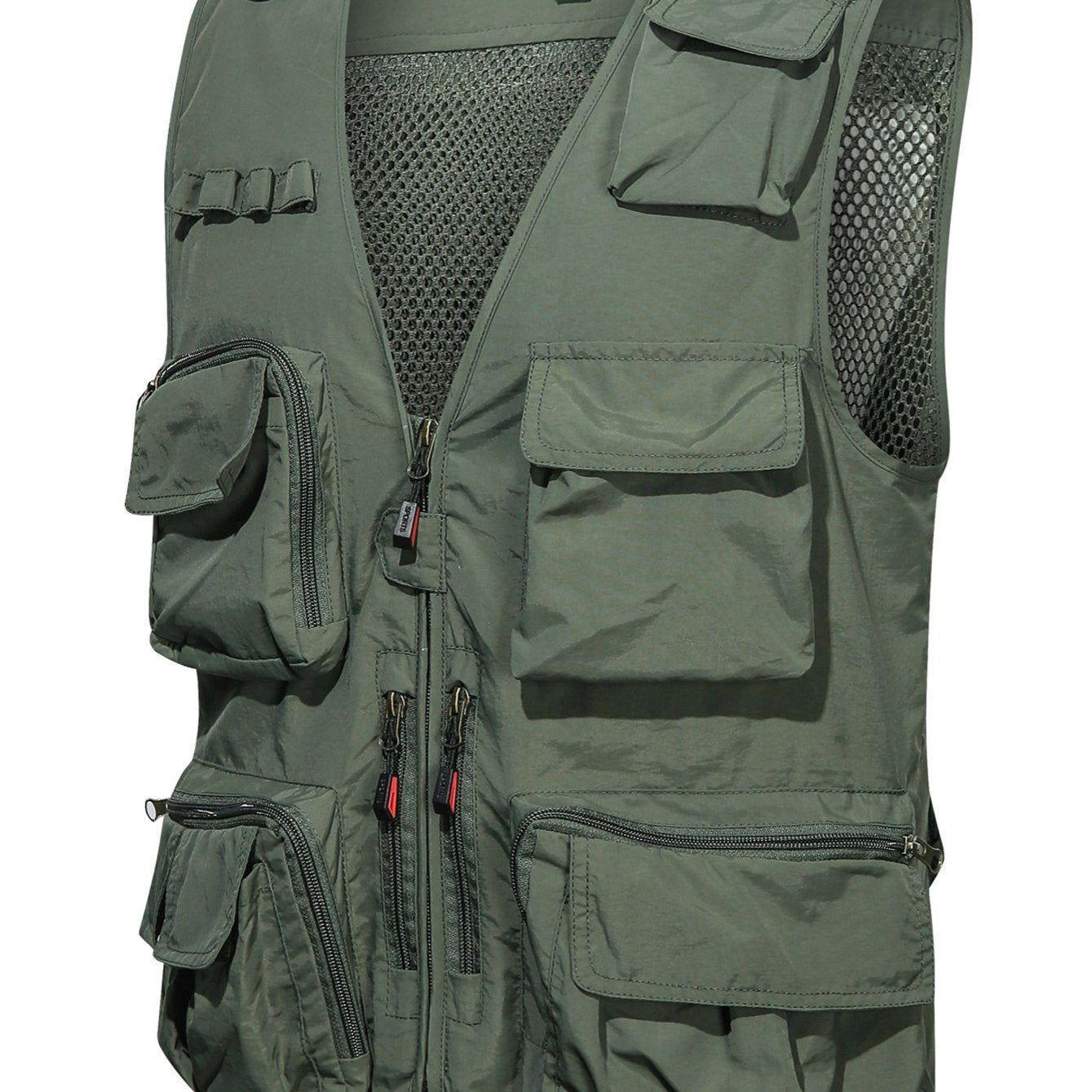 Cargo Vest Men's Casual Outwear V Neck Zip Up Vest Spring Summer