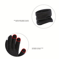 Winter Warm Hat Scarf Gloves Set Sunglasses Men Women Outdoor Riding Beanies
