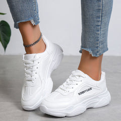 Women's Breathable Lace-up Sports Shoes Thick Sole Dad Shoes