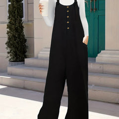 Casual Knit Top & Wide Leg Jumpsuit Women's Outfit