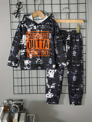 Tie Dye Boy's Hoodie & Sweatpants Set MAMAS' BOY Print Street Style Outfits