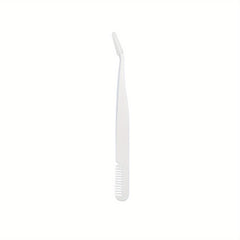 Eyelash Applicator Tool 2 in 1 Curved Lash Tweezers with Comb