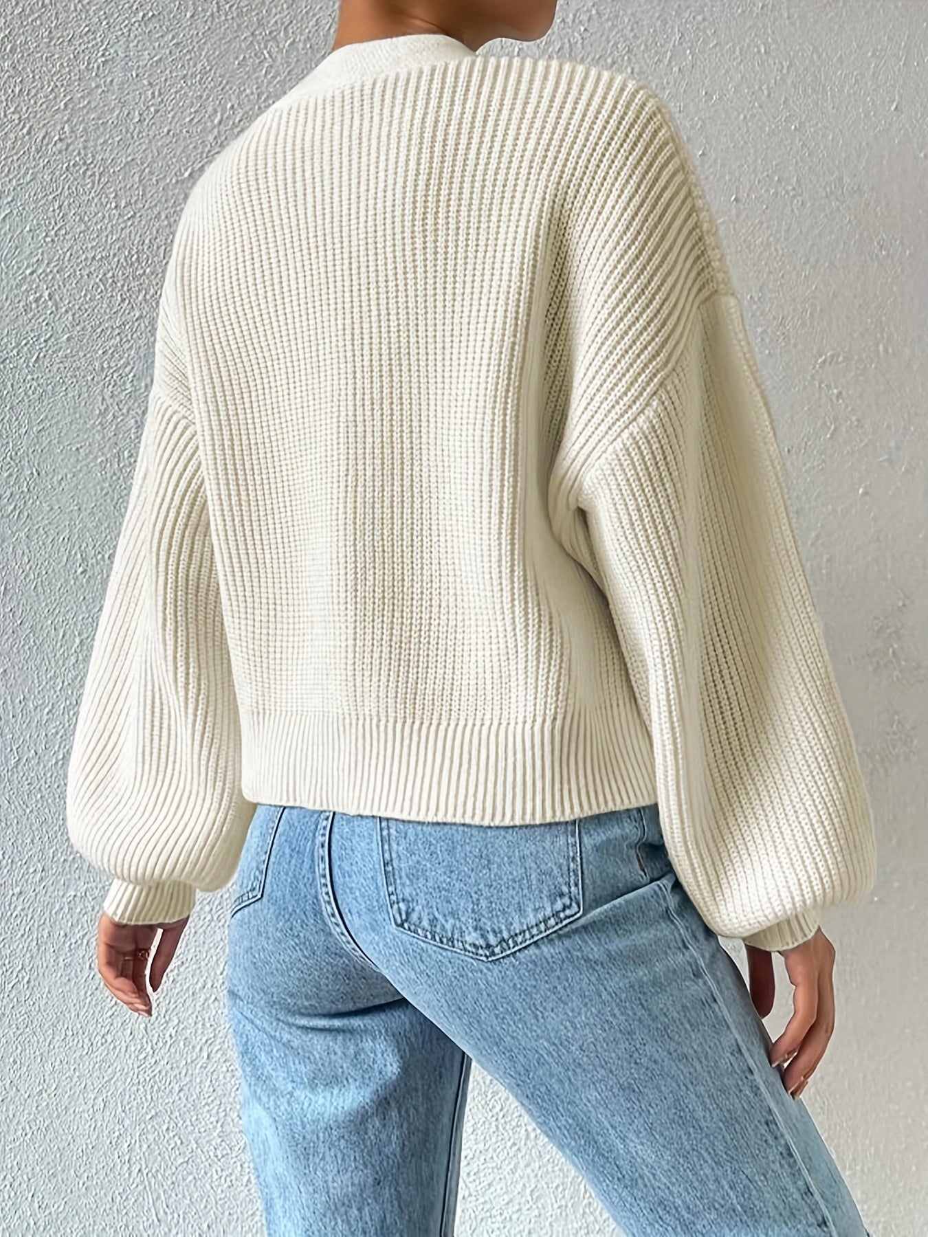 Button Front Knitted Cardigan Long Sleeve