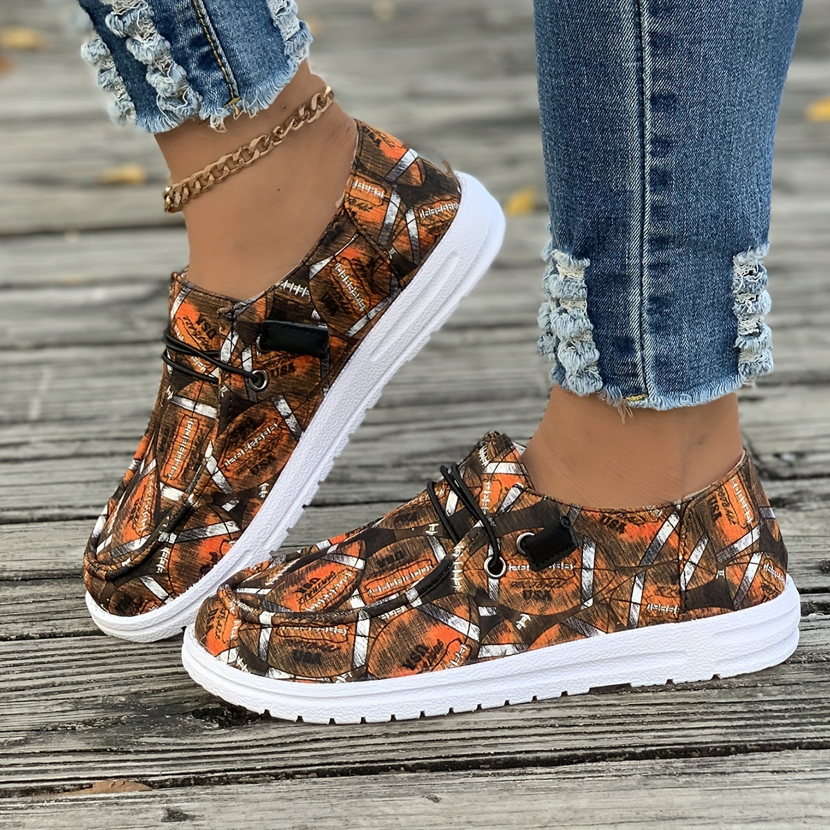Women's Rugby Pattern Skate Shoes Light Lace Canvas Sneakers