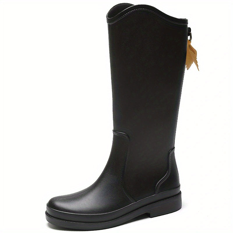 Women's Waterproof High Top Rain Boots Round Toe Platform Anti slip Boots