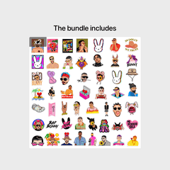 Bad Bunny Stickers 50 Pcs Vinyl Decals Laptop Skateboard Water Bottles Cars