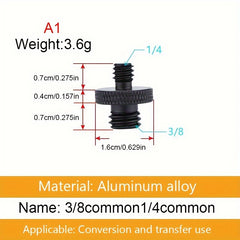 Screw Adapter Thread For Tripod Accessories Camera Mount 3/8 Male 1/4 Male
