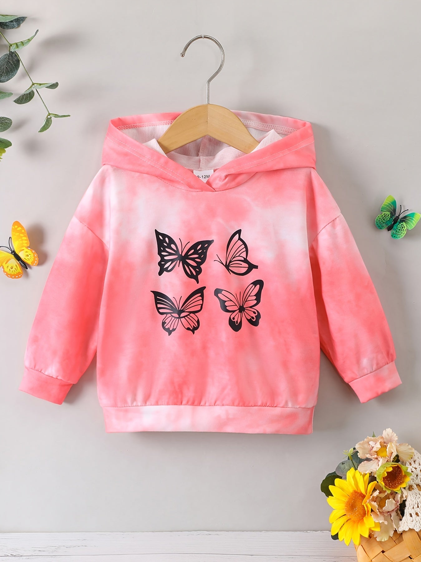 Toddler Tie Dye Butterfly Hoodie Sweatshirt for Girls