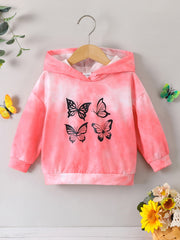 Toddler Tie Dye Butterfly Hoodie Sweatshirt for Girls