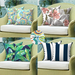 Waterproof Double Sided Printed Linen Outdoor Pillowcase 45x72cm
